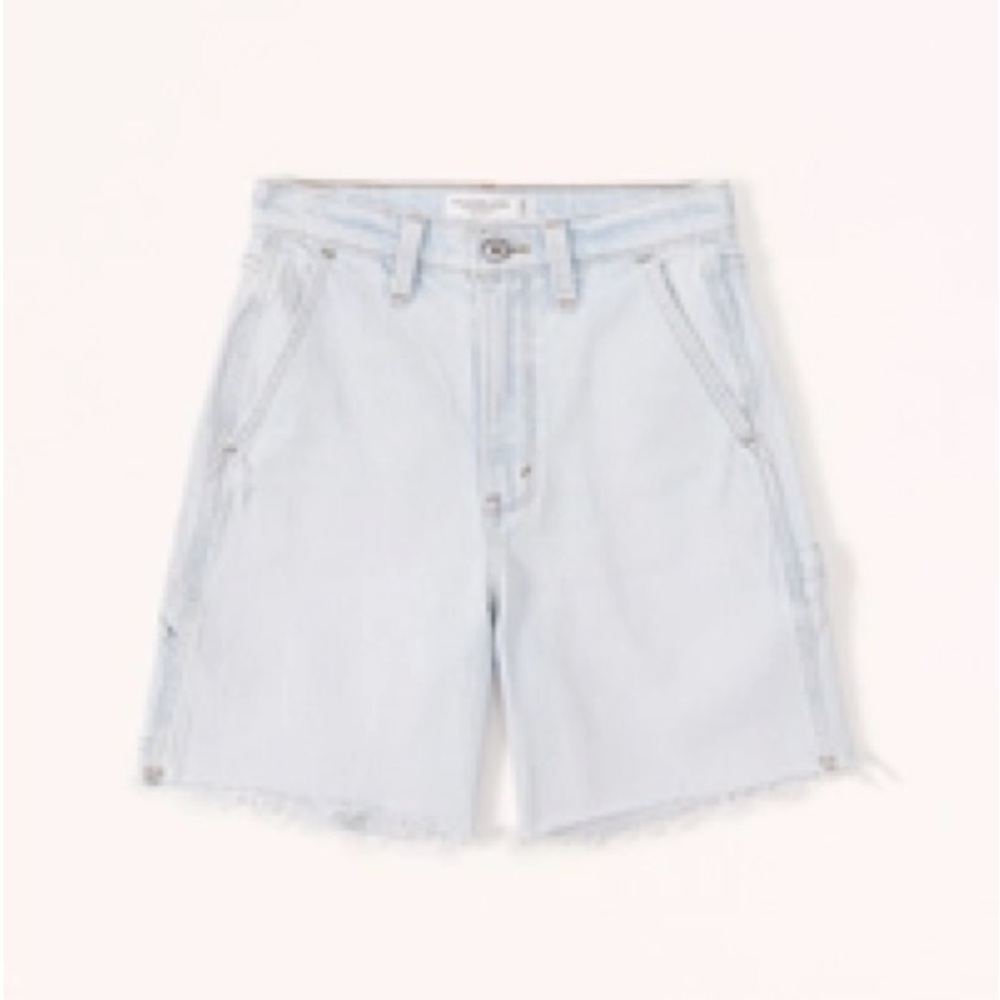 Abercrombie & Fitch Light Wash Denim Utility Shorts